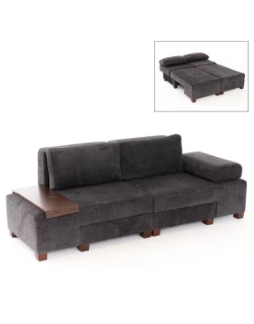 Perenna Megapap fabric sofa three - seater in anthracite color 233x93x83cm.