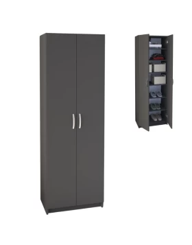 Renso Megapap melamine 2 doors wardrobe - shoe cabinet in anthracite color 59,8x37,8x178,5cm.