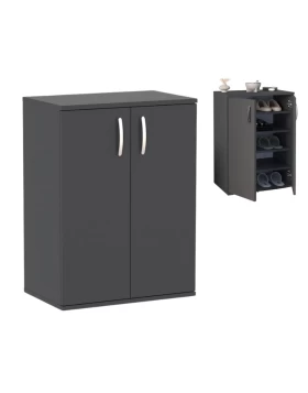 Manolo Megapap melamine shoe cabinet in anthracite color 60x38x81.4cm.