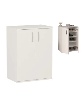 Manolo Megapap melamine shoe cabinet in white color 60x38x81.4cm.