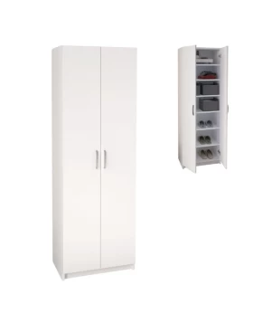 Renso Megapap melamine 2 doors wardrobe - shoe cabinet in white color 59,8x37,8x178,5cm.