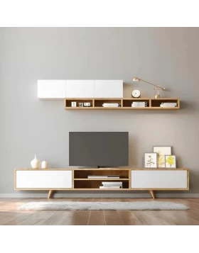 Serine Megapap TV Unit in sapphire oak - white color 170x37x45cm.