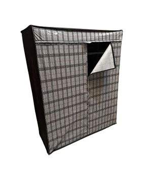 Perilla fabric wardrobe in grey color 117x48x145cm.