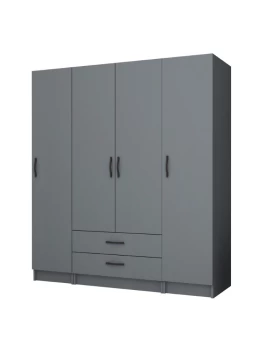 Ricardo Megapap four doors melamine wardrobe in anthracite color 160x51,8x181cm