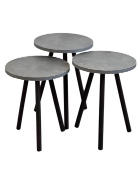 Roma Megapap melamine side tables in retro grey color