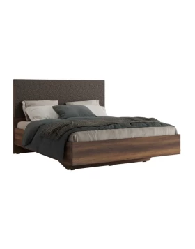 Oryana Megapap melamine - fabric bed in walnut color 160x200cm.