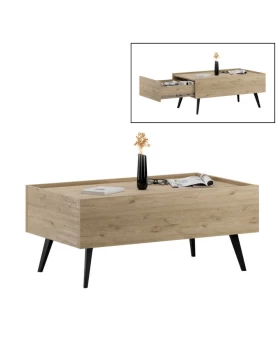 Luna Megapap melamine coffee table in oak color 102x61x44cm.