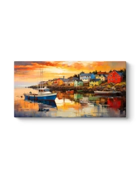 Fishing Boat Megapap painting on canvas digital printing 120x60x3cm.