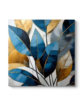 Botanical Leaves Megapap canvas painting digital printing 100x100x3cm.