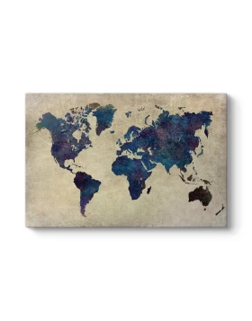 World Map Megapap painting on canvas digital printing 125x80x3cm.