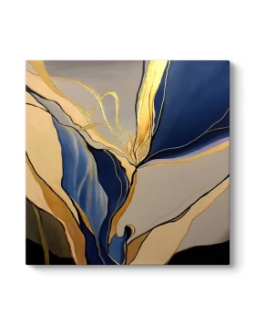 Dance of Gold and Blue Megapap canvas painting digital printing 100x100x3cm.