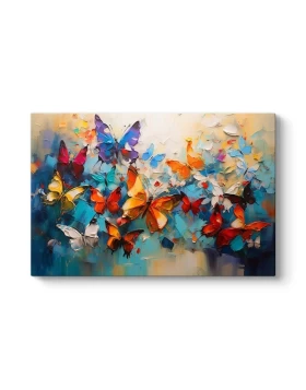 Festival of Butterflies Megapap painting on canvas digital printing 100x70x3cm.