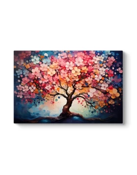 Pink Tree Megapap painting on canvas digital printing 100x70x3cm.