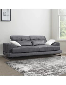 Frido Megapap fabric three seater couch in anthracite color 225x92x79cm.