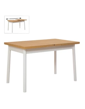 Jemmy Megapap melamine extendable table in natural - white color 120/153x75x77cm.