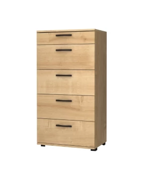 Helia Megapap melamine dresser in oak color 60x44x108cm.