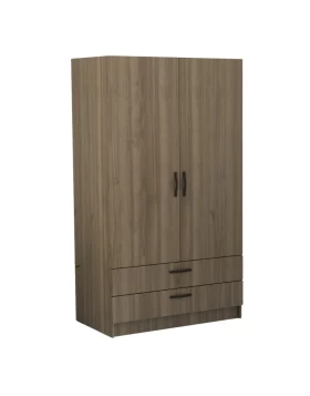 Victoria Megapap two doors melamine wardrobe with drawers  in walnut color 100x60x181cm.