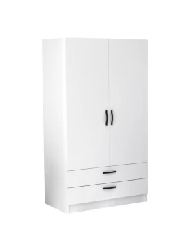 Victoria Megapap two doors melamine wardrobe with drawers  in white color 100x60x181cm.