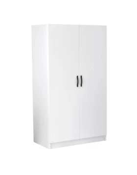 Victoria Megapap two doors melamine wardrobe in white color 100x60x181cm.