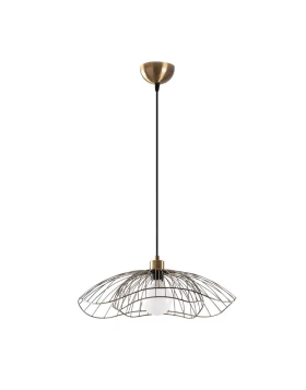 Farac Megapap E27 metallic ceiling lamp in gold vintage color Ø50x31/111cm.