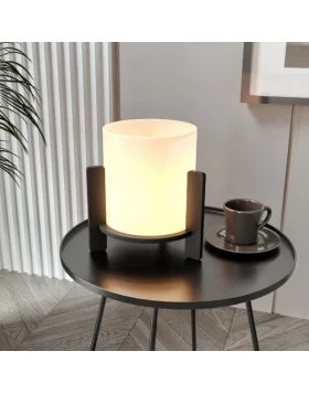 Pine Megapap MDF E27 table lamp in black - cream color Ø20x20cm.