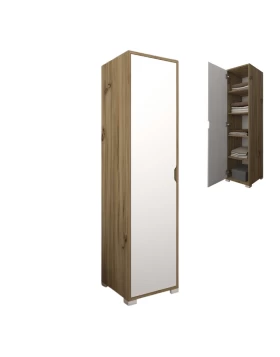 Clive Megapap melamine wardrobe in light walnut - white color 40x45x183cm.