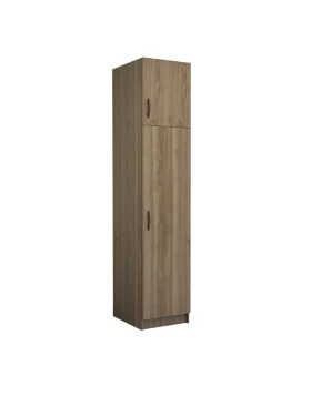 Victoria Megapap single door melamine wardrobe with cabinet in walnut color 50x60x240cm.