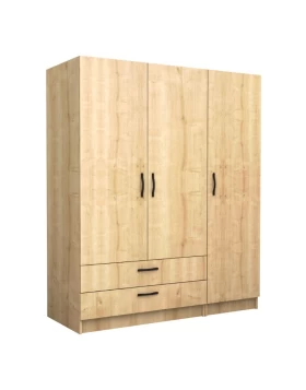 Victoria Megapap three doors melamine wardrobe in oak color 150x60x181cm.