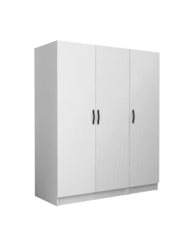 Victoria Megapap three doors melamine wardrobe in white color 150x60x181cm