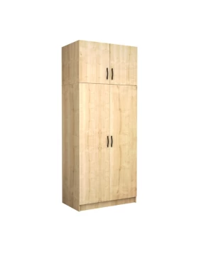 Victoria Megapap  two doors melamine wardrobe with cabinet in oak color 100x60x240cm.