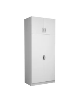 Victoria Megapap  two doors melamine wardrobe with cabinet in white color 100x60x240cm.