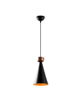 Dona Megapap E27 metallic ceiling lamp in black color Ø19x131cm.