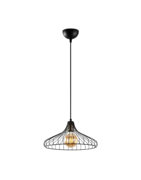 Adda Megapap E27 metallic ceiling lamp in black color Ø36x120cm.