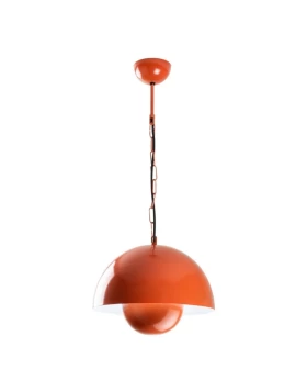 Neptun Megapap  E27 metallic ceiling lamp in orange color Ø30x70cm.