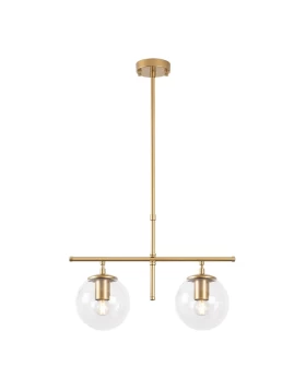 Nilufer Megapap E27 metallic two-light ceiling light in gold color 52x15x76cm.