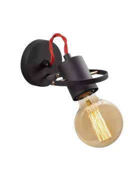 Asen Megapap E27 wall lamp in black color 12x17x13cm.