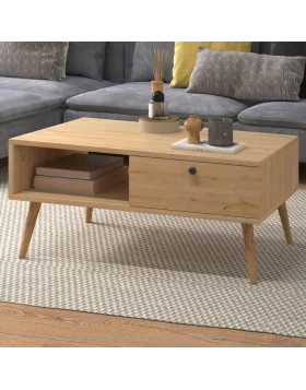 Τραπεζάκι σαλονιού Napoli Megapap χρώμα oak 90x50x44εκ.