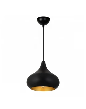 Meril Megapap  E27 metallic ceiling lamp in black color Ø33x100cm.