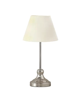 Grace Megapap E27 metal - fabric pvc table lamp in silver - cream color Ø22x45cm.