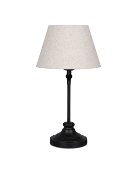 Grace Megapap E27 metal - fabric pvc table lamp in black - cream color Ø22x48cm.