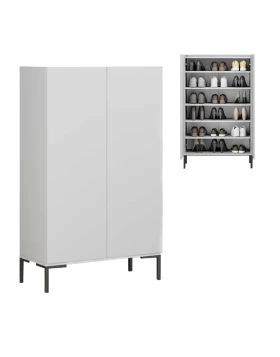 Pool Megapap melamine multipurpose cabinet - shoe cabinet in white color 72x34x119cm.