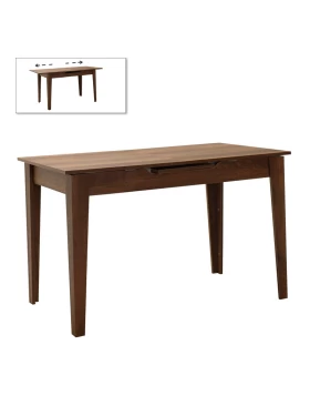 Trendline Megapap melamine extendable table in walnut color 120/150x70x75cm.