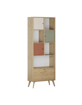 Terra Megapap melamine bookcase in florida oak color 67x30x181cm.