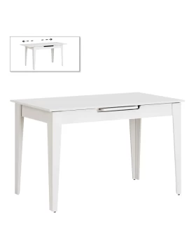 Trendline Megapap melamine extendable table in white color 120/150x70x75cm.