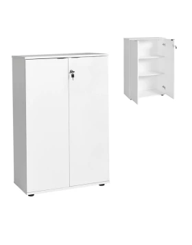 Rio Megapap melamine office file cabinet with lock in white color 72x34x109cm.