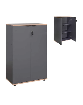 Rio Megapap melamine office file cabinet with lock in anthracite color 72x34x109cm.