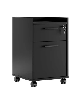 Gamer Megapap melamine wheeled chest of drawers with locker  in black color 40x40x56cm.