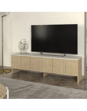 Rebel Megapap melamine tv stand in rota oak - sandstone color 150x35x45cm.