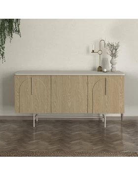 Μπουφές Rebel Megapap χρώμα rota oak - sandstone 150x45x76,5εκ.