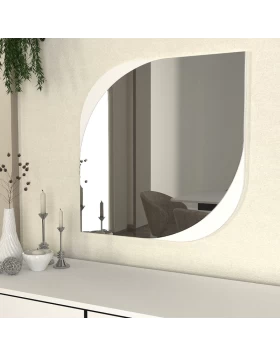 Lava Megapap melamine mirror in white color 70x2.2x70cm.